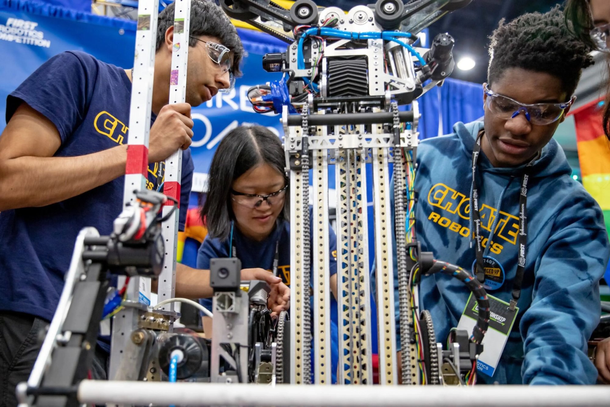 FRC team working on robot